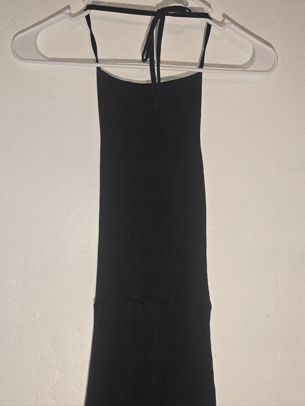 Zaba Black Ribbed Mermaid Hem Maxi Skirt